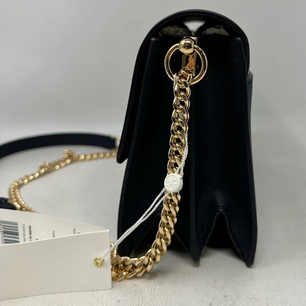 Tory Burch Leather Emerson Shoulder Bag, OS - Navy - Picture 11 of 13